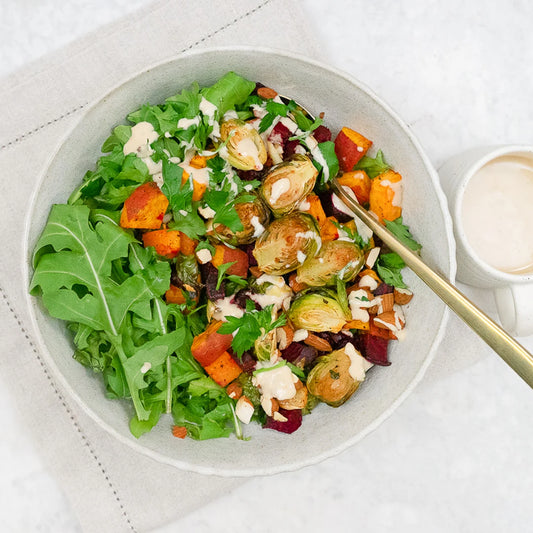Miso roasted root vegetable salad