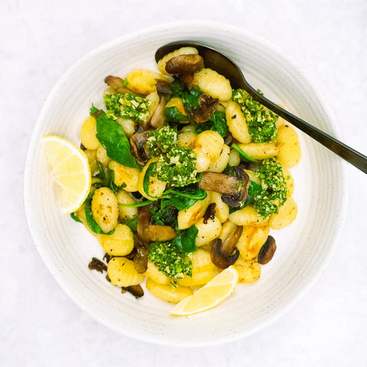 Garlic mushroom pan-fried gnocchi
